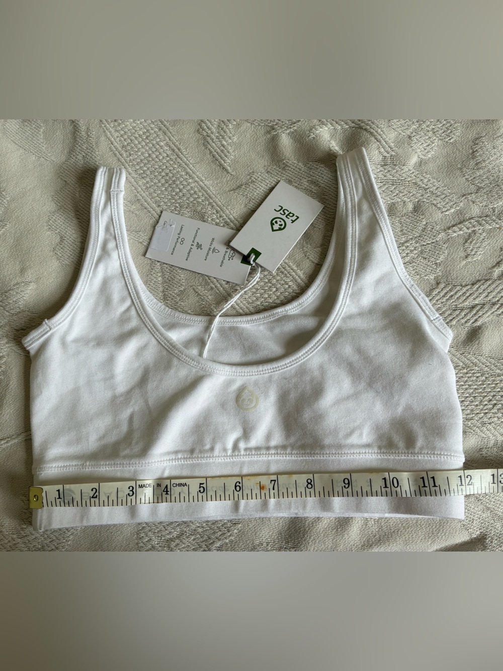 tasc Performance White Scoop Bralette with Tag